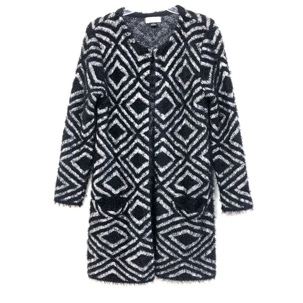 Go Fish Eyelash Open Front Long Tribal Cardigan